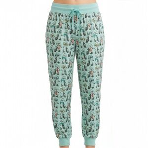 Disney Chip N Dale Mint Green Nerd Glasses Pajama Joggers Pants Large Lounge